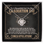 To A Beautiful Girl On Her Graduation Day She Believed She Could So She Did Graduation Pendant Necklace