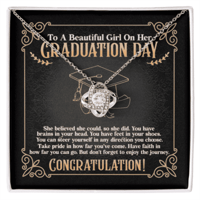 To A Beautiful Girl On Her Graduation Day She Believed She Could So She Did Graduation Pendant Necklace