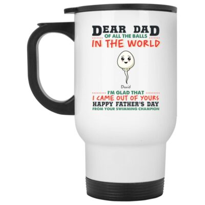 14 oz. White Travel Mug