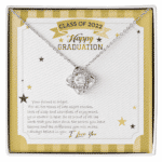 Personalized Happy Graduation Message Card Jewelry - Class Of 2022 Custom Gift - Graduation Gifts Masters Pendant Necklace for Daughter Son Niece