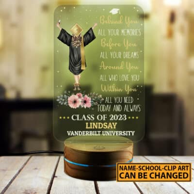 Personalized Graduation Gift Behind All Your Memories Class Of 2023 Custom Night Light - Graduation Gifts Masters Led Light for Daughter Son Niece