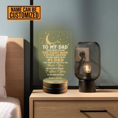 Alternative view of Personalized To My Dad Never Forget You Are The First Man I Ever Love Night Light Fathers Day Gift
