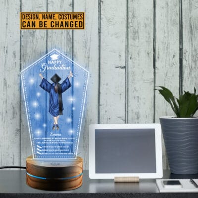 Alternative view of Personalized Happy Graduation Always Remember No Matter Where You Go Night Light Graduation Gift