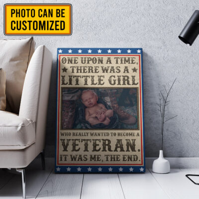 Alternative view of Personalized Once Upon A Time There Was A Little Girl Who Really Wanted To Become A Veteran Canvas - Poster