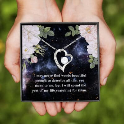 All That You Mean To Me - Forever Love Sterling Pendant Necklace, Fiancé Necklace, Friendship, Husband To Wife, To My Wife, Girlfriend, Lover Gifts