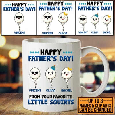 Personalized Happy Father's Day From Your Favorite Little Squirts Ceramic Coffee Mug - Funny Father's Day Gifts