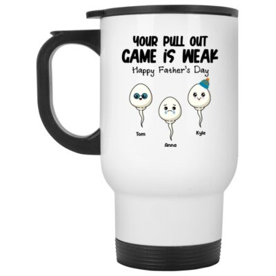 14 oz. White Travel Mug