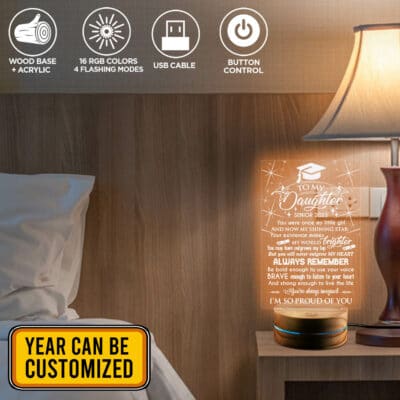 Alternative view of Personalized To My Daughter You Were Once My Little Girl And Now My Shining Star Graduation Night Light
