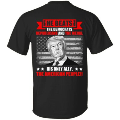 6VT. He Beats The Democrat 2, Black, Unisex T-Shirt