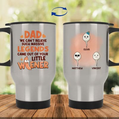 14 oz. Silver Travel Mug