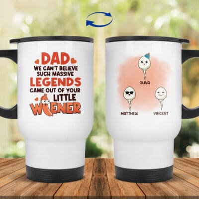 14 oz. White Travel Mug