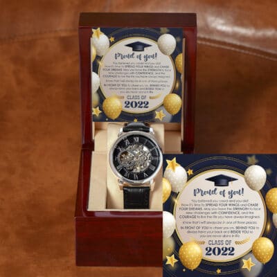 Personalized Proud Of You You Believed You Could And You Did Openwork Watch - Graduation Watch Gifts For Men