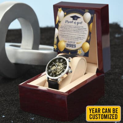 Alternative view of Personalized Proud Of You You Believed You Could And You Did Openwork Watch - Graduation Watch Gifts For Men