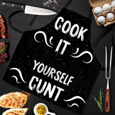 Alternative view of Cook It Yourself Cunt Funny Cooking Apron With Three Pockets - Adjustable Neck Strap Fits All Sizes