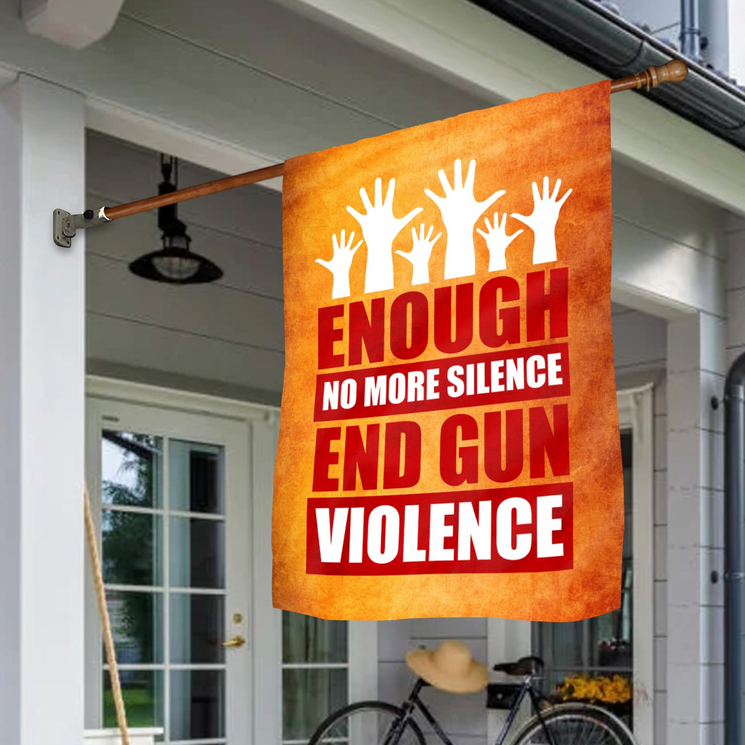 1Th. Enough End Gun Violence (30x40) House Flag Mockup 1