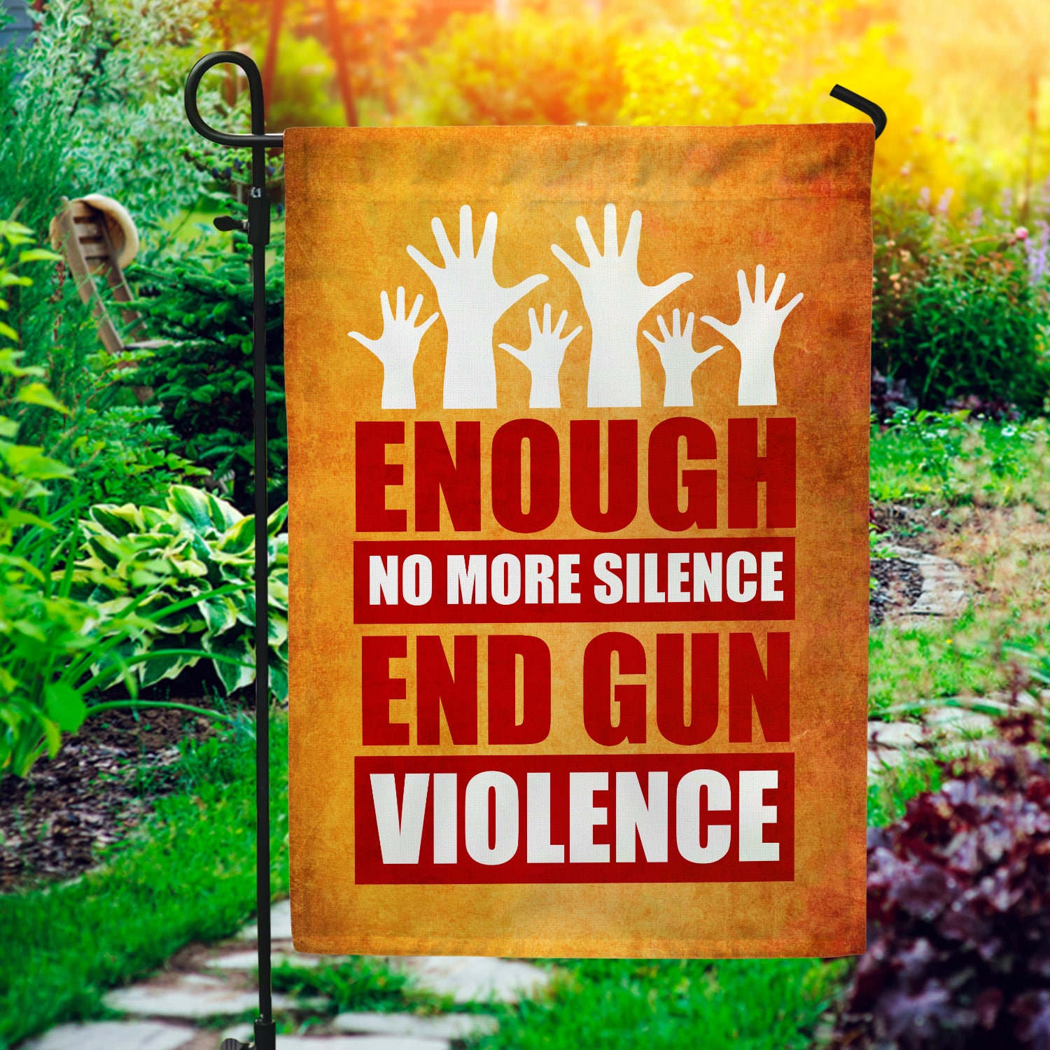 1Th. Enough End Gun Violence (30x40) Garden Flag Mockup 1