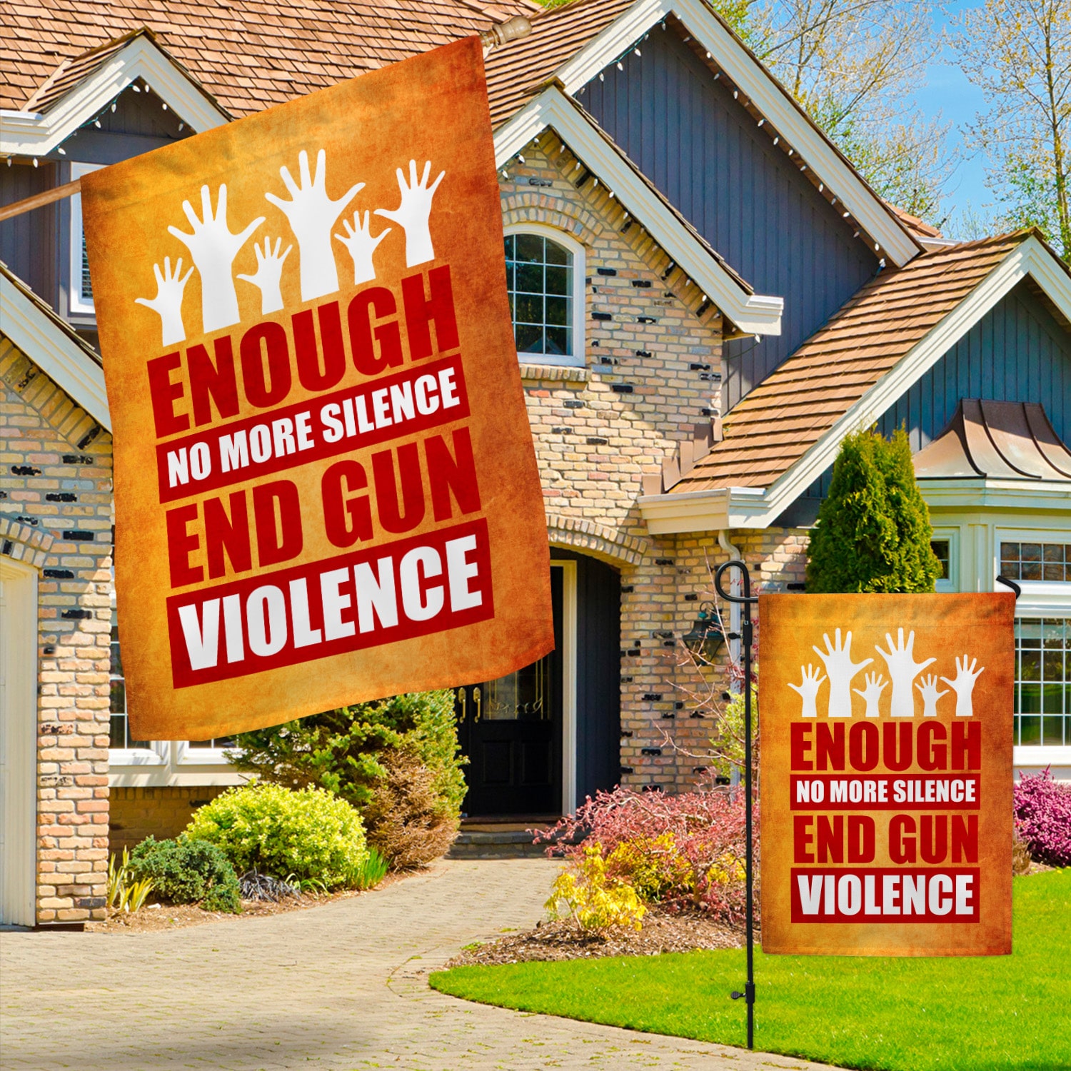 1Th. Enough End Gun Violence (30x40) Garden & House Mockup 3