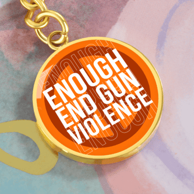 Enough End Gun Violence Circle Keychain - Protect Kids Not Guns Keychain - Gun Reform Now Keychain Gifts