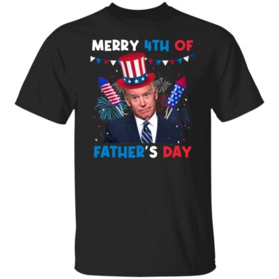 5Th. Merry 4th of father's day 3, Black, Unisex T-Shirt