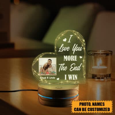 Personalized Name I Love You More The End I Win Night Light - Custom Gifts For Couples Funny I Love You More Gifts For Her Him Wife Husband