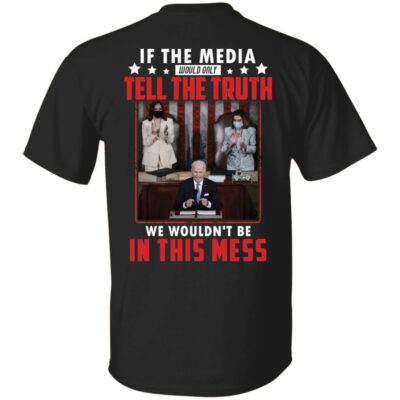 1VT. Biden Kamala If The Media Would 3, Black, Unisex T-Shirt