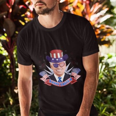 Alternative view of Happy Easter Biden 4th Of July Funny T-Shirt - V-Neck Shirt