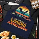 Dad The Man The Myth The Cooking Legend Funny Cooking Apron With Three Pockets