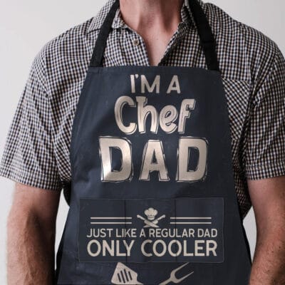 Alternative view of I'm a Chef Dad Just Like a Regular Dad Only Cooler Funny Cooking Apron With Three Pockets