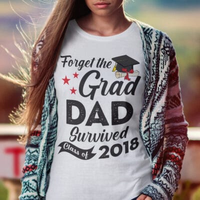 Alternative view of Custom Name Forget the Grad We Survived Class of 2022 Family - T-shirt - V-Neck Tee