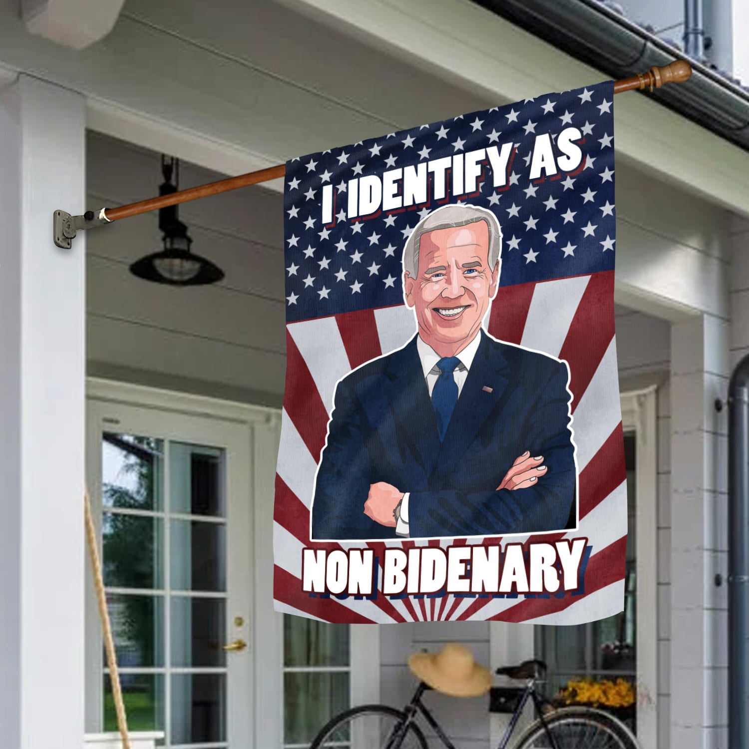 1O. Non Bidenary (30x40) House Flag Mockup 1