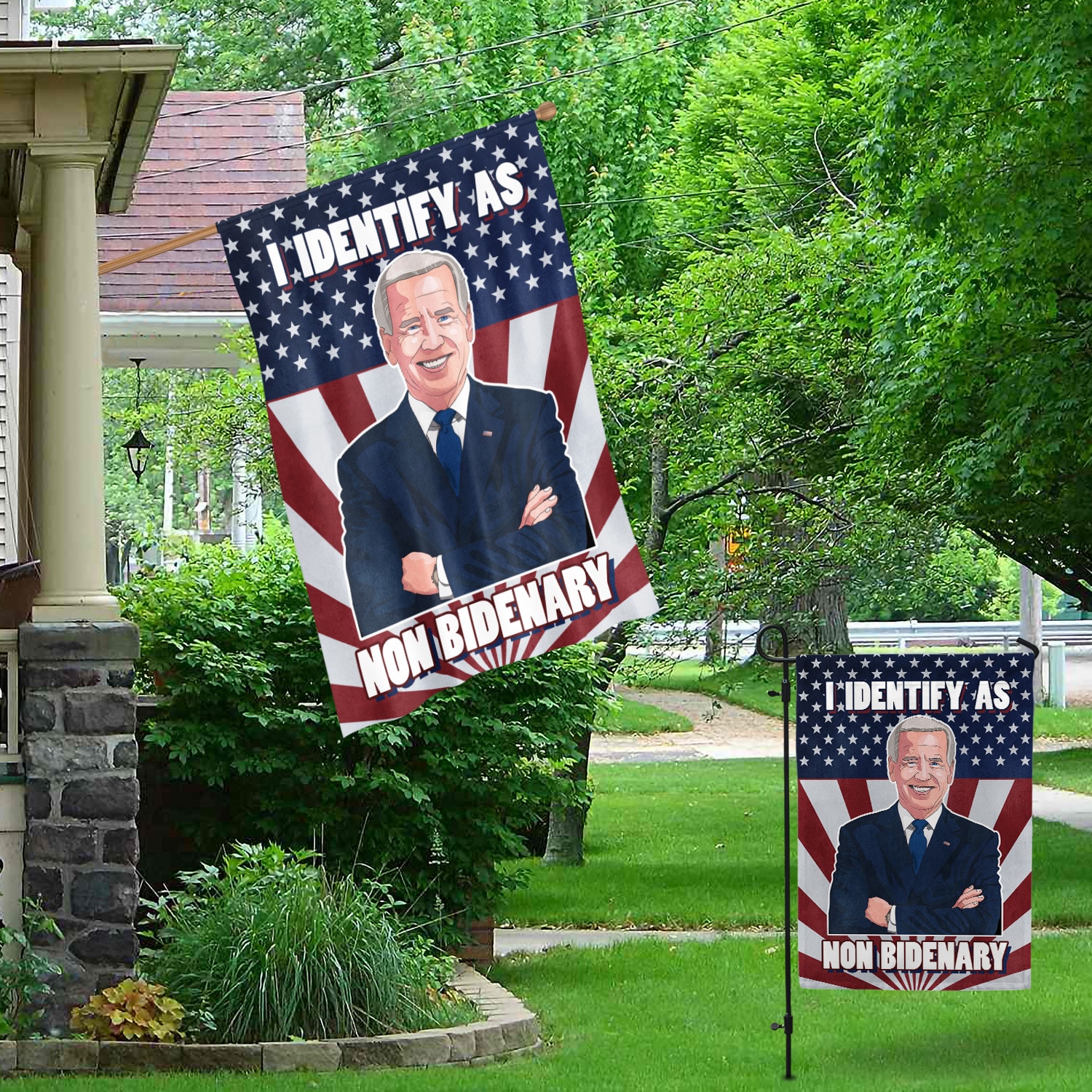 1O. Non Bidenary (30x40) Garden & House Mockup 1