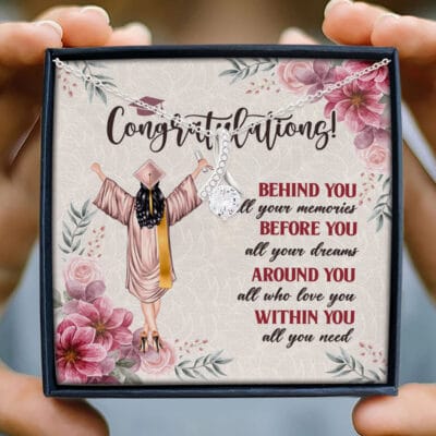 Alternative view of Personalized Graduation Gift Behind All Your Memories Class Of 2023 Custom Sterling Pendant Necklace - Graduation Gifts Masters for Daughter Son Niece