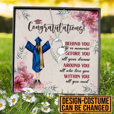 Personalized Graduation Gift Behind All Your Memories Class Of 2023 Custom Sterling Pendant Necklace - Graduation Gifts Masters for Daughter Son Niece