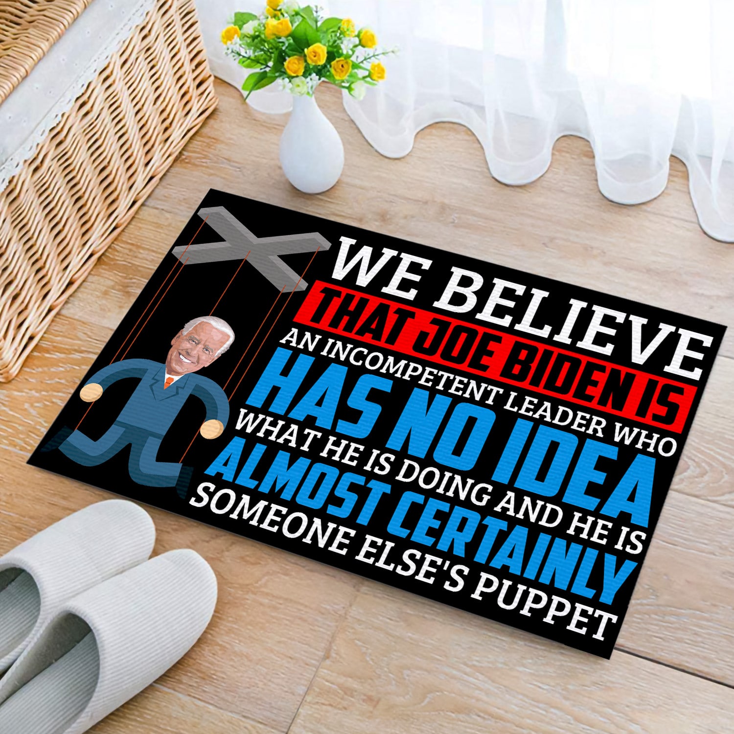 2O. We Believe Doormat mockup 2