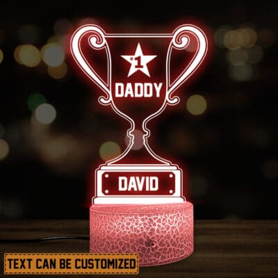 Custom Title Pronouns Dad Father Funny Gift for Husband Night Light