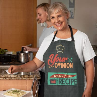 Alternative view of Your Opinion Wasn't In The Recipe Funny Cooking Apron With Three Pockets - Adjustable Neck Strap