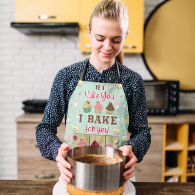 Alternative view of Kitchen Apron Gifts If I Like You I Bake For You Funny Cooking Apron with Three Pockets - Adjustable Neck Strap