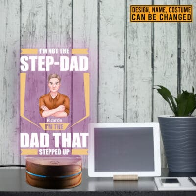 Alternative view of Personalized Gifts For Bonus Dad I'm Not The Step-Dad LED Night Light Multi Color - Bedroom Decor, Step Dad Gifts