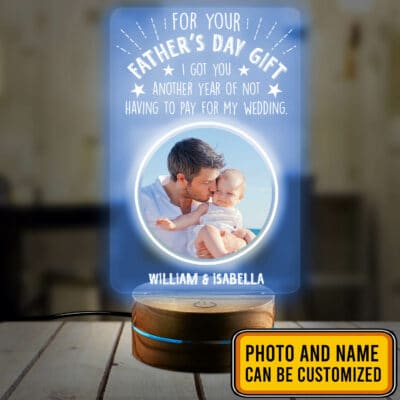 Personalized Photo Wedding Gifts For Your Father's Day Gift LED Night Light Multi Color - Bedroom Decor