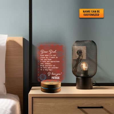 Alternative view of Personalized Gift For Father Dear Dad Even When I'm Not Close By LED Night Light Multi Color - Bedroom Decor