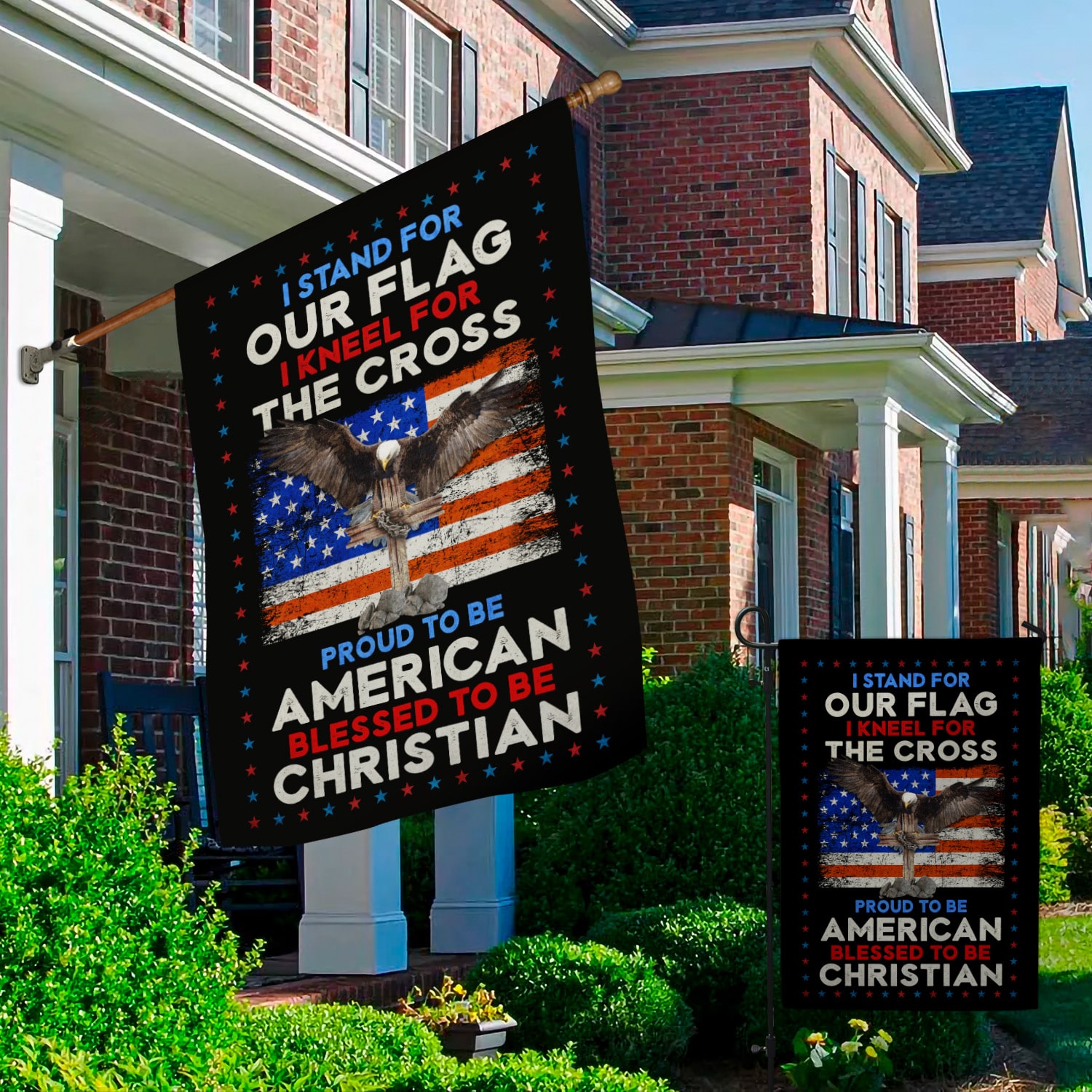 3Th. Stand for our flag (30x40) Garden & House Mockup 2