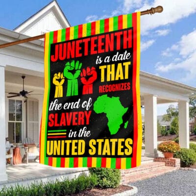 Alternative view of Juneteenth Is a Date That Recognizes the End of Slavery Outdoor Indoor Decorative Garden Flag