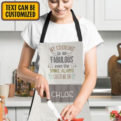 Alternative view of My Cooking Is So Fabulous Three Pocket Apron - Aprons For Men Women With 3 Pockets - Grill Cooking BBQ Kitchen Chef Apron - Birthday Gifts