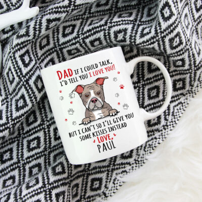 Alternative view of Personalized Dog Breeds Mug Dad If I Could Talk Ceramic Coffee Mug - Beer Stein - Water Bottle, Best Dog Dad Mug