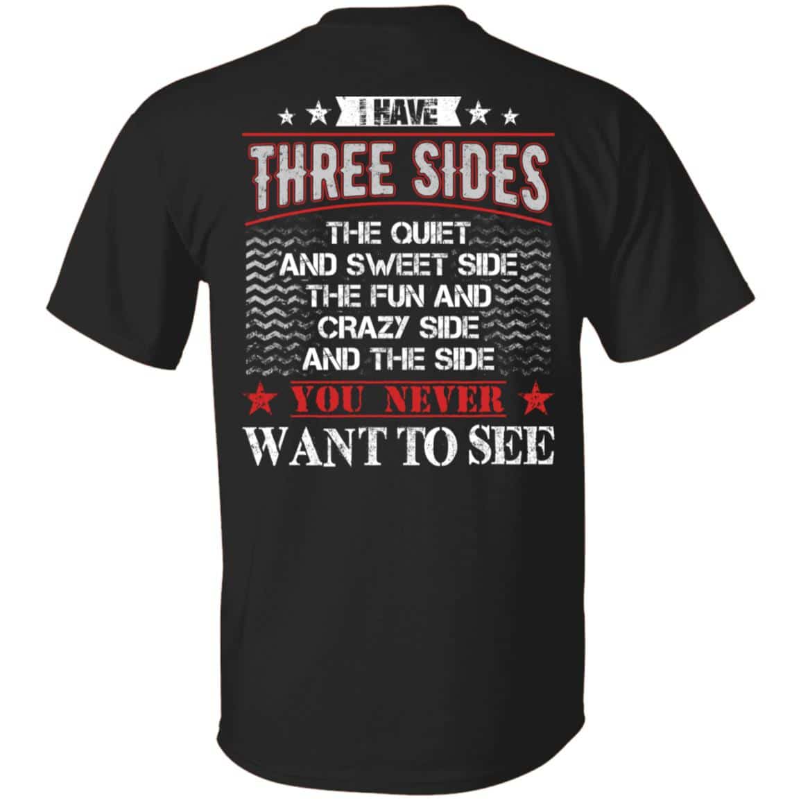 Three Side 2, Black, Unisex T-Shirt