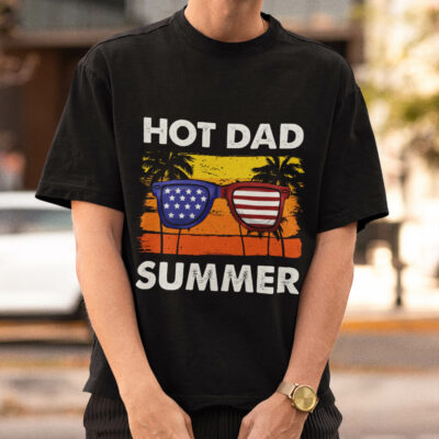 Alternative view of Hot Dad Summer Retro Vintage 4th Of July T-Shirt