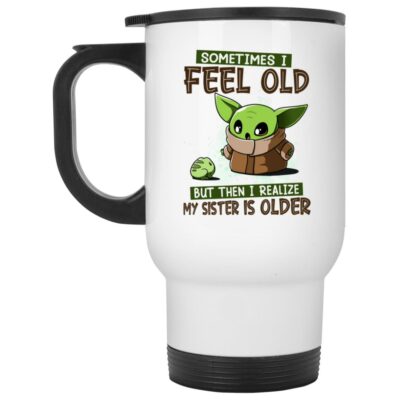 14 oz. White Travel Mug