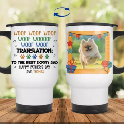 14 oz. White Travel Mug