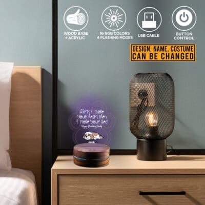 Alternative view of Personalized Dog Breeds Light First I Stole Your Heart Then I Stole Your Bed LED Night Light Multi Color - Bedroom Decor