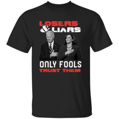 4VT. Losers And Liars Biden Kamala 3, Black, Unisex T-Shirt